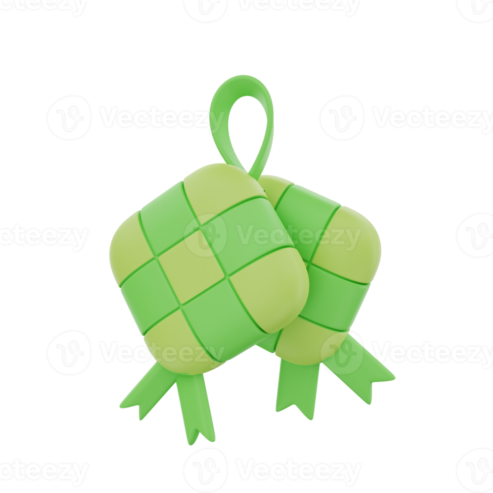 3d ketupat icon illustration object png
