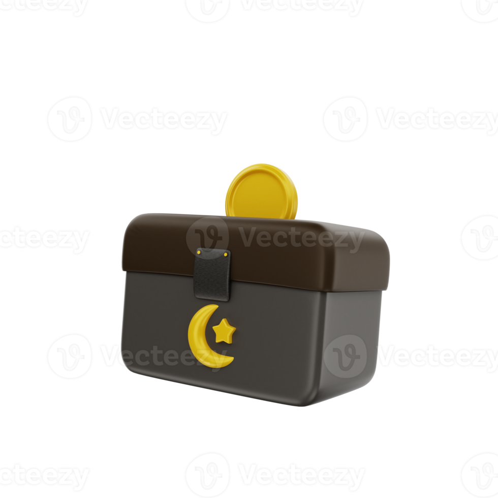3d charity box icon illustration object png