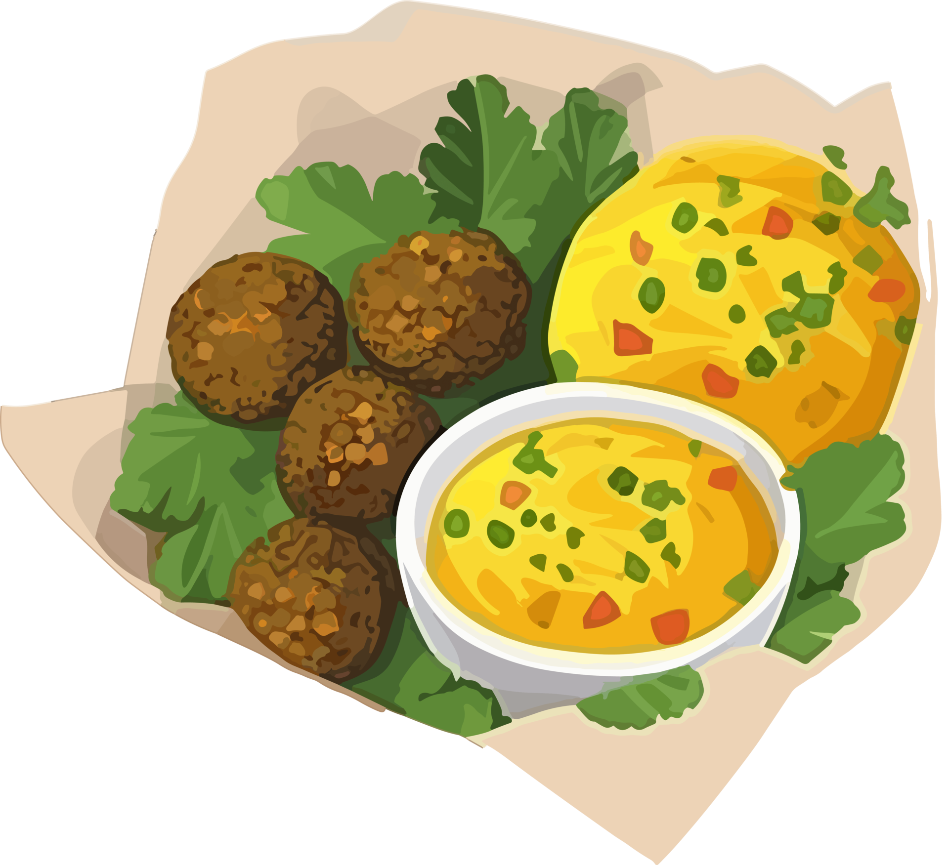 falafel mat hand dragen illustration, arab kök 22961851 PNG