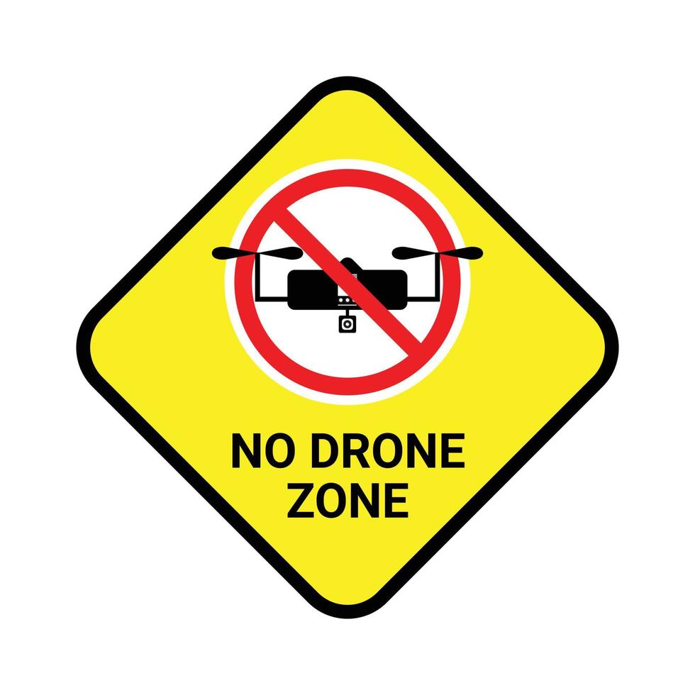 Vector caution, no drone zone sign vector