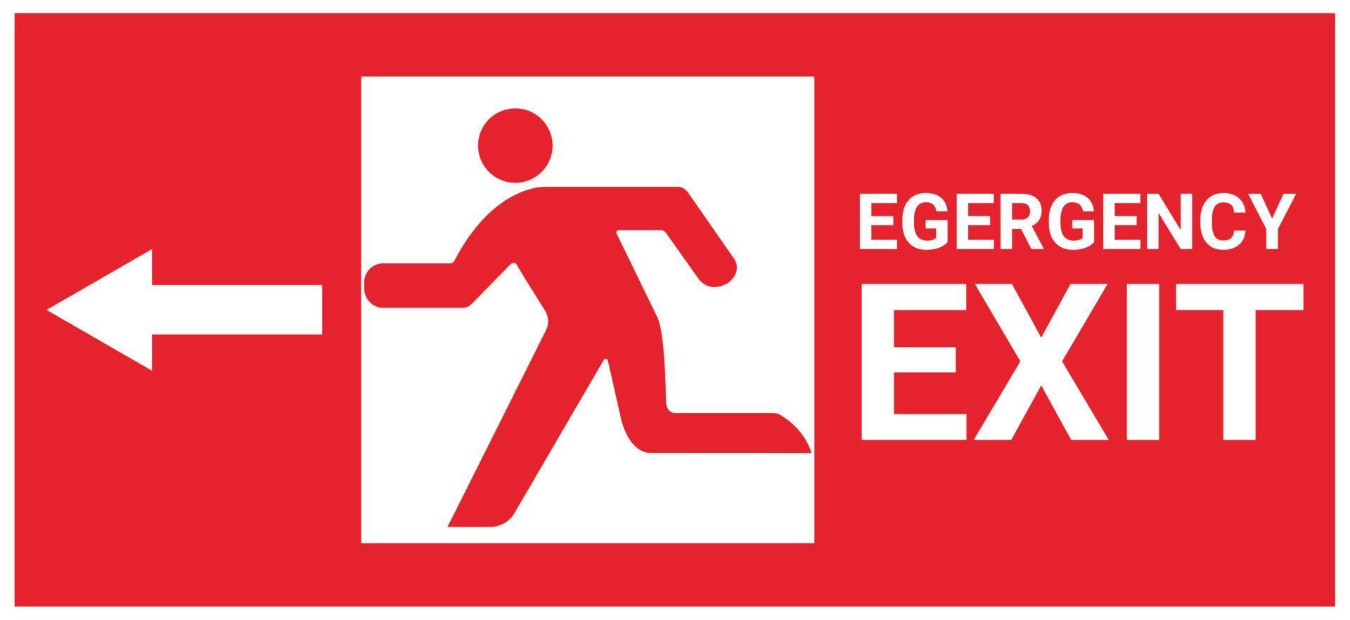 Exit sign or emergency sign vector