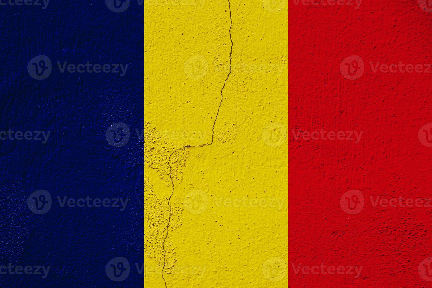 Flag of the Republic of Chad on a textured background. Concept collage. photo