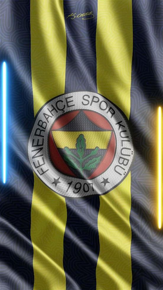 Waving Fenerbahce Flag Phone background or social media sharing photo