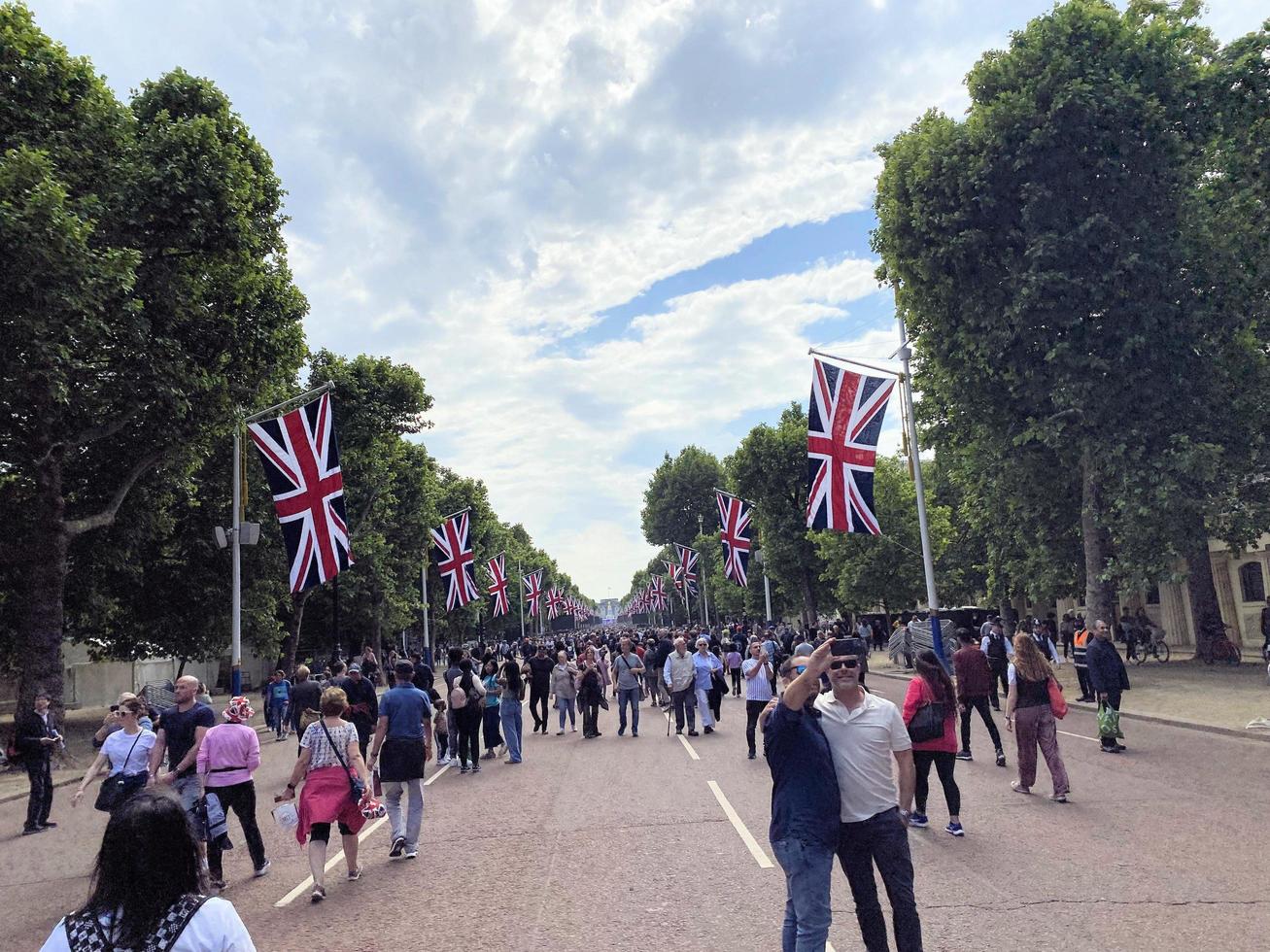 London in the UK in June 2022. People celebrating the Platinum Jubilee in London photo