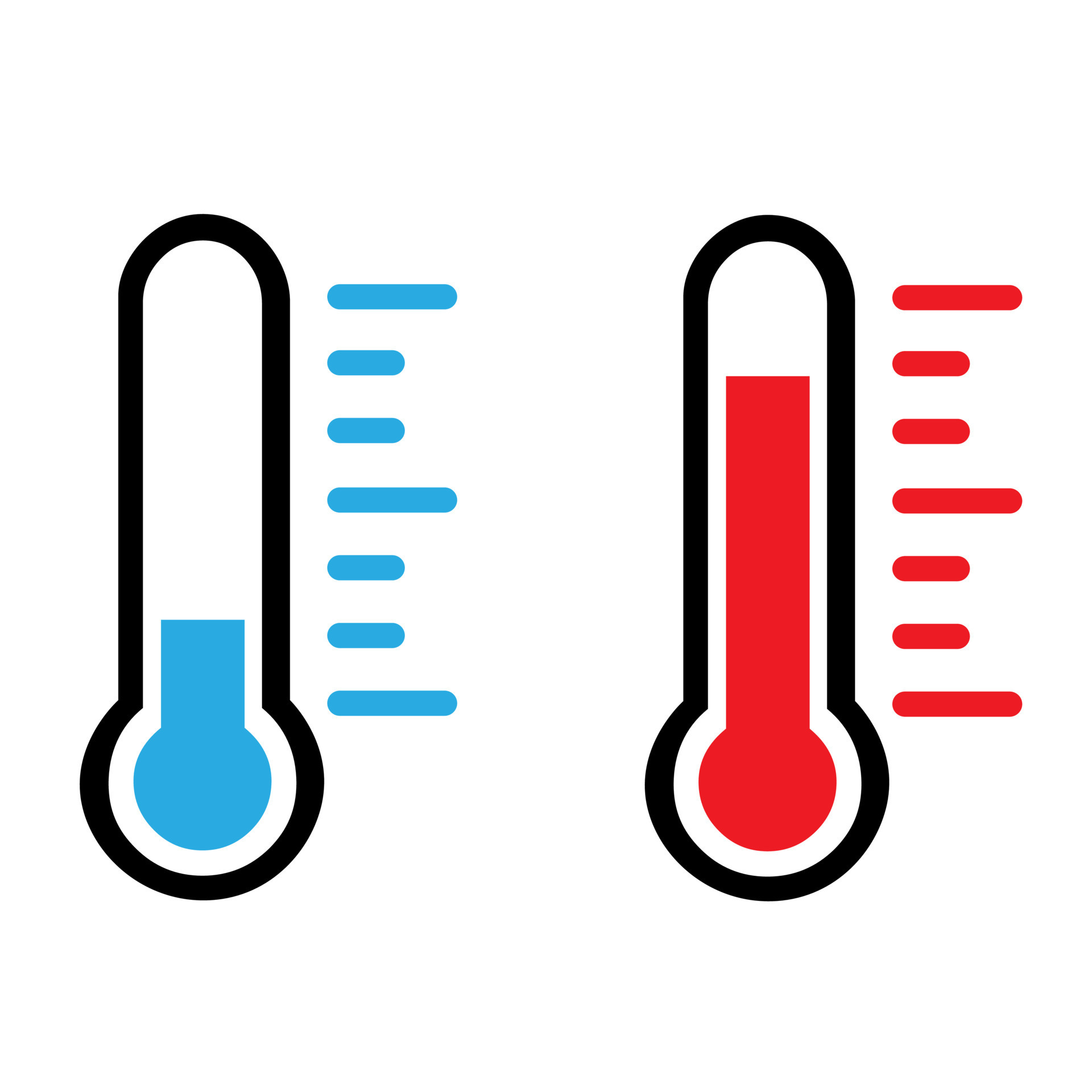 Cold and hot icon vector. temperature illustration sign. thermometer
