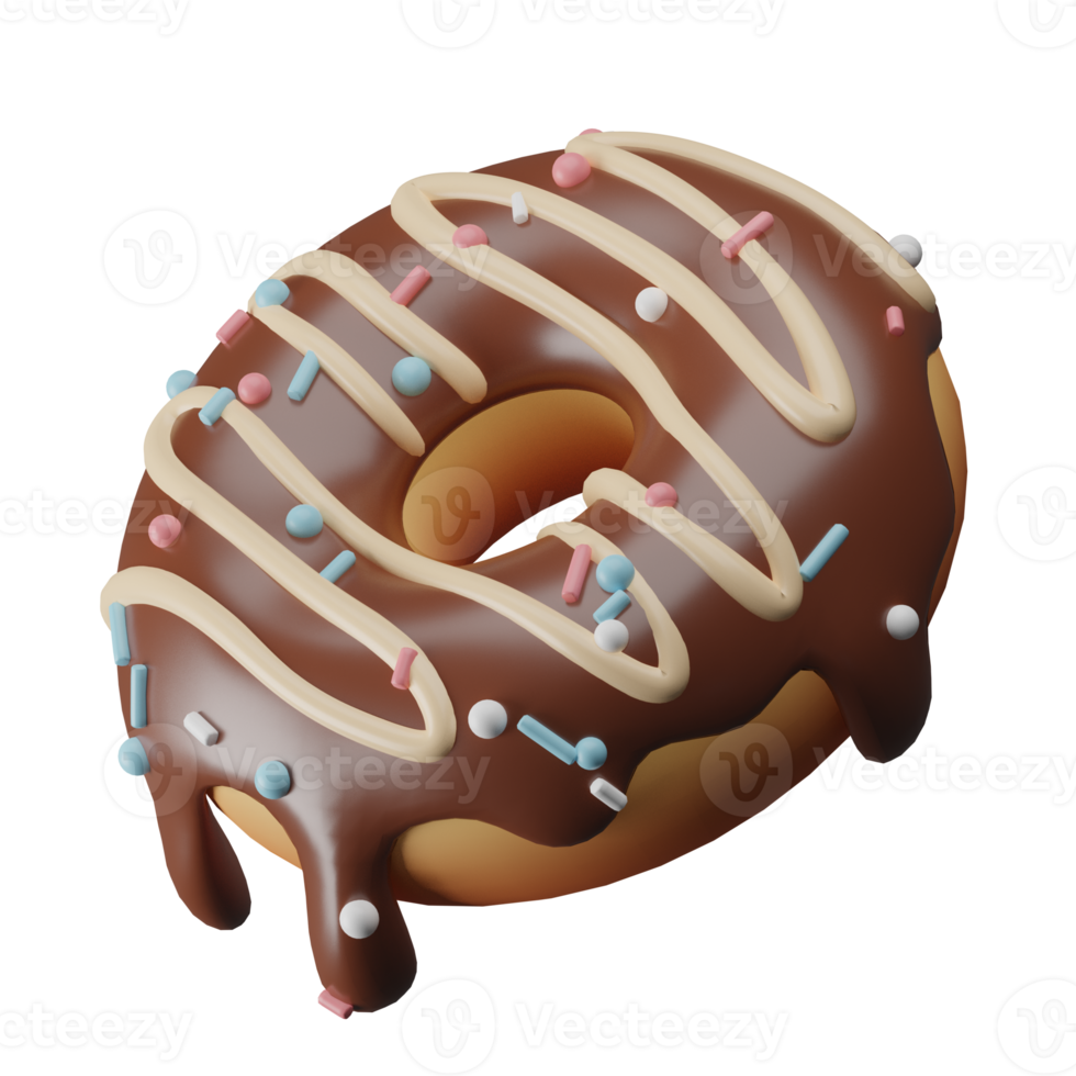 Chocolate donuts 3d sweets icon png