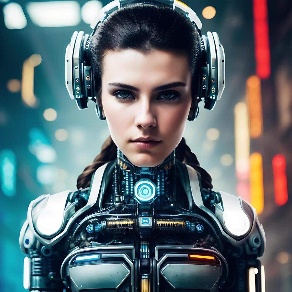 Uncanny Ultra Realistic 3D Illustration of An Ultra Realistic Mechanical Robot photo