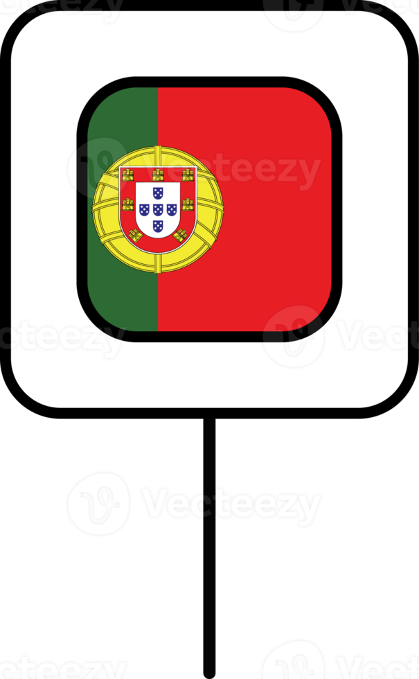 Portugal flag square pin icon. png