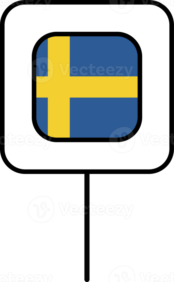 Sweden flag square pin icon. png