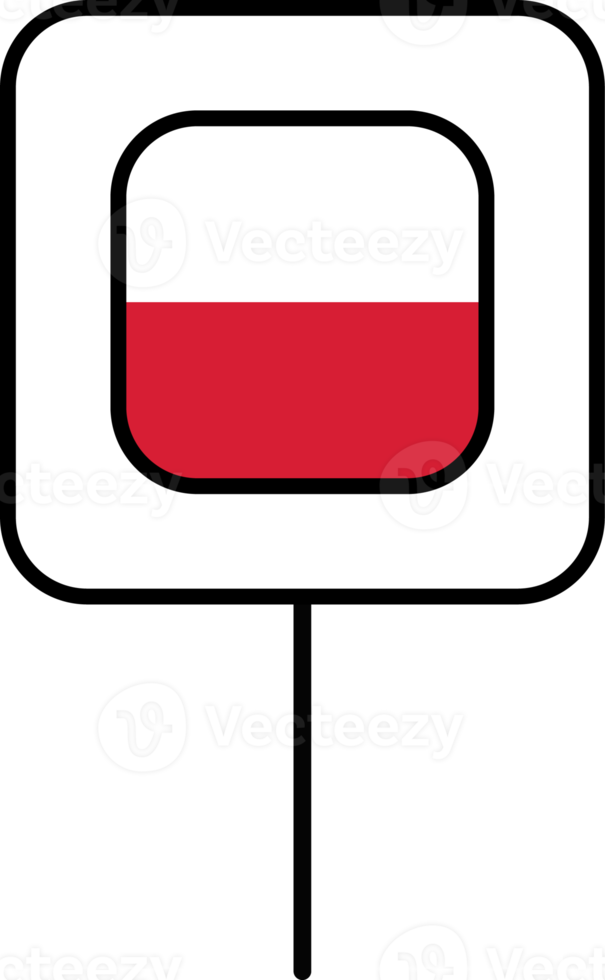 Poland flag square pin icon. png