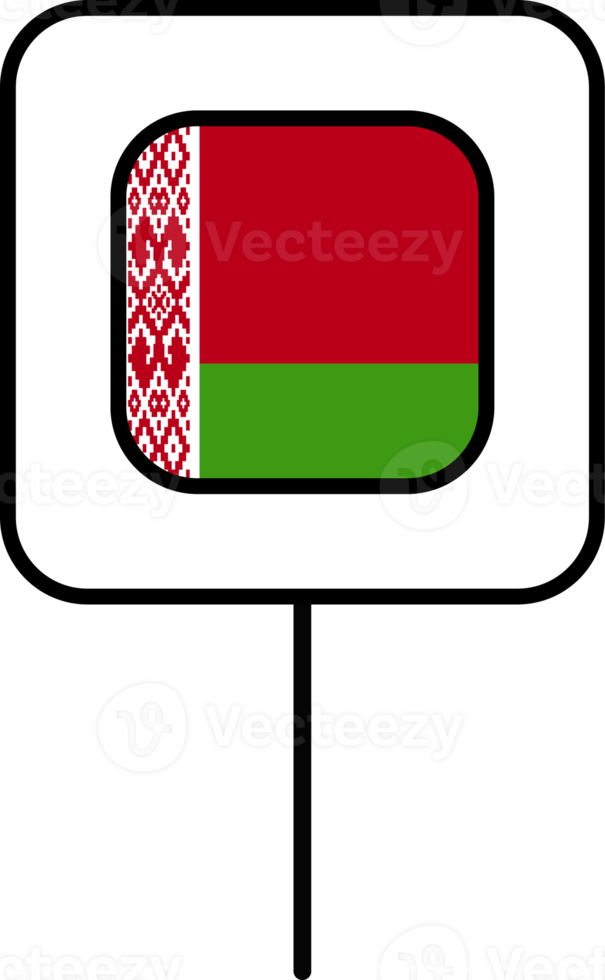 Belarus flag square pin icon. png