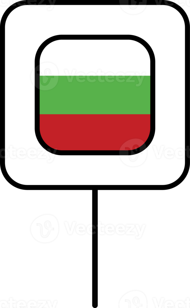 Bulgaria flag square pin icon. png