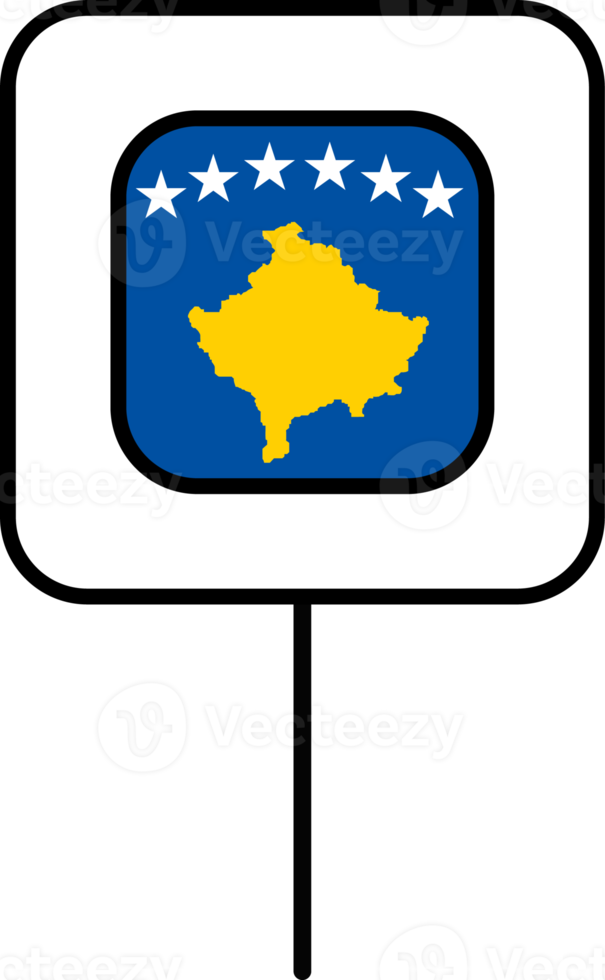 Kosovo flag square pin icon. png