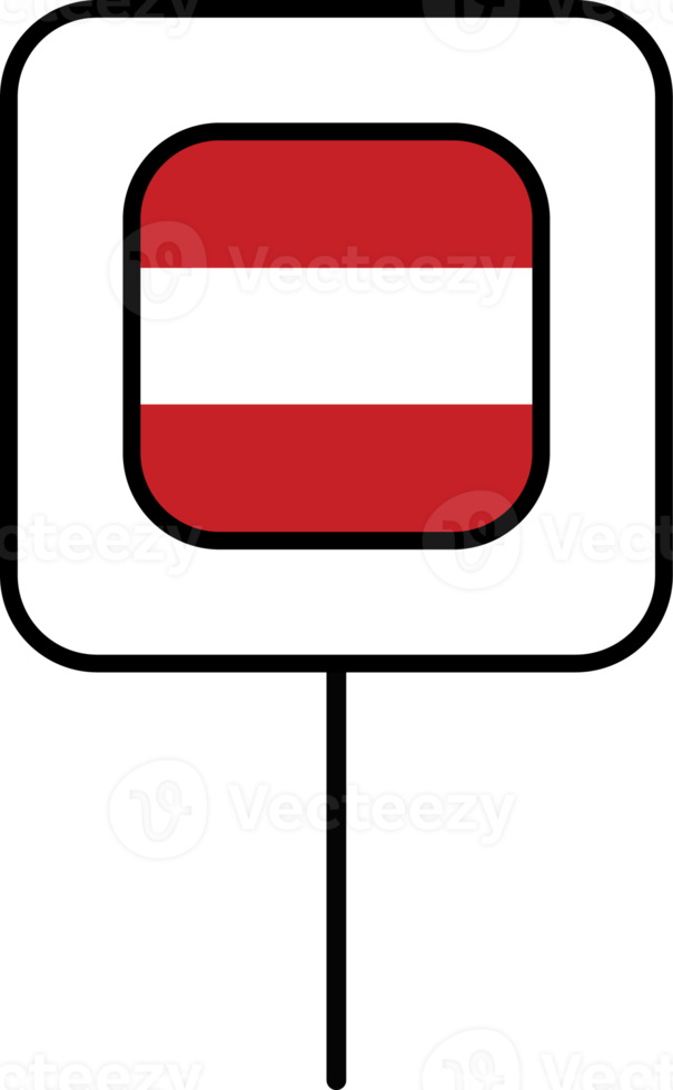Austria flag square pin icon. png