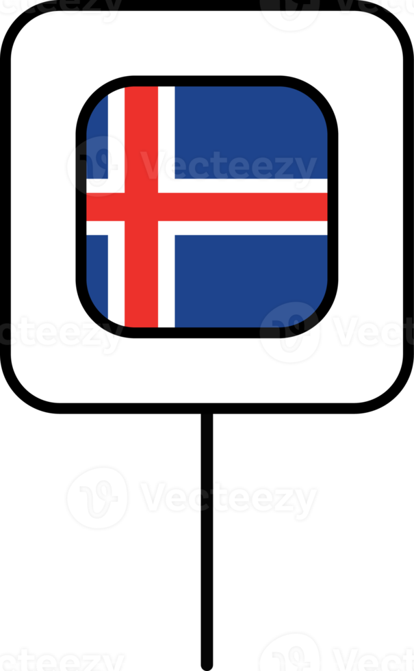 island flagga fyrkant stift ikon. png