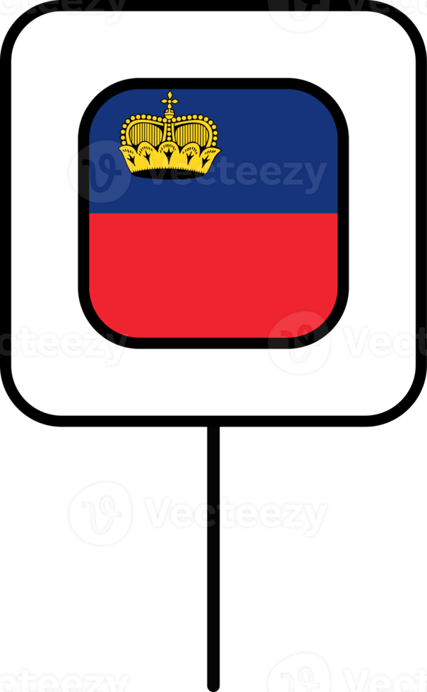 Liechtenstein flag square pin icon. png