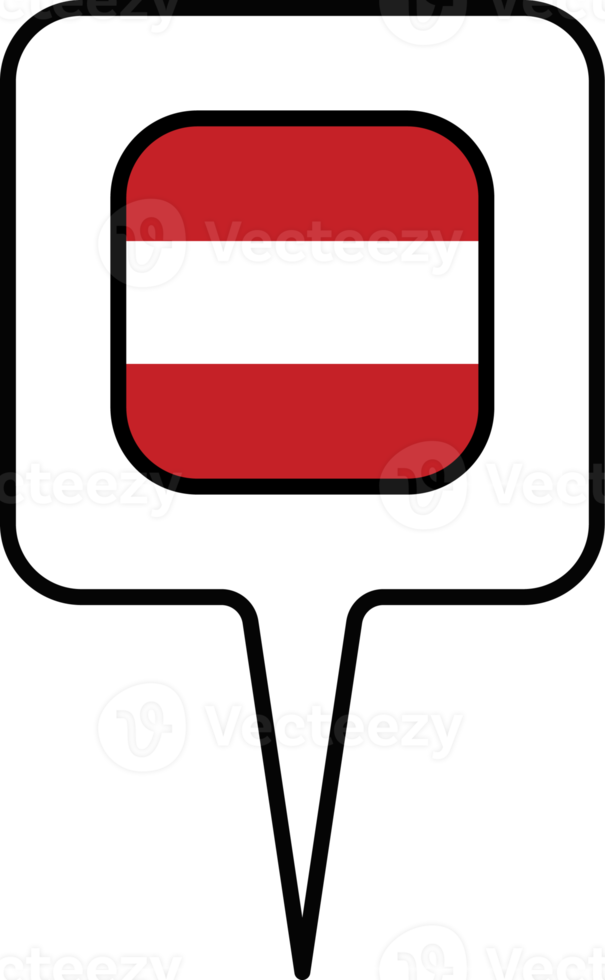 Austria flag Map pointer icon, square design. png