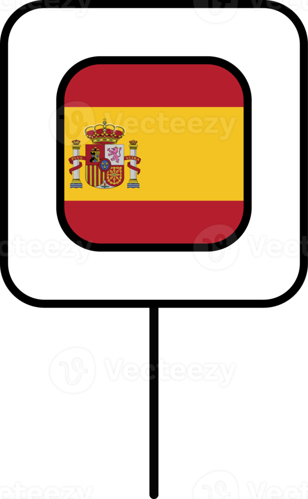 Spain flag square pin icon. png