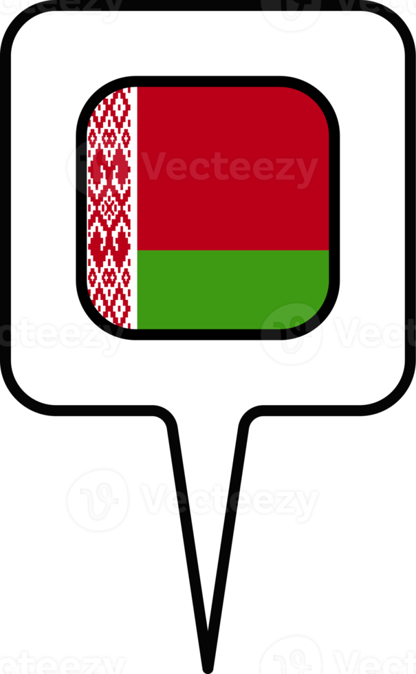 Belarus flag Map pointer icon, square design. png