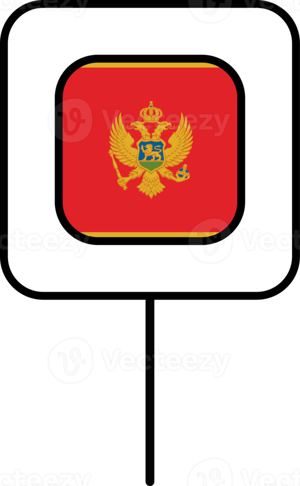 Montenegro Flagge Platz Stift Symbol. png