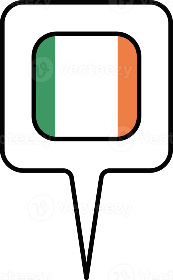 Irland Flagge Karte Zeiger Symbol, Platz Design. png