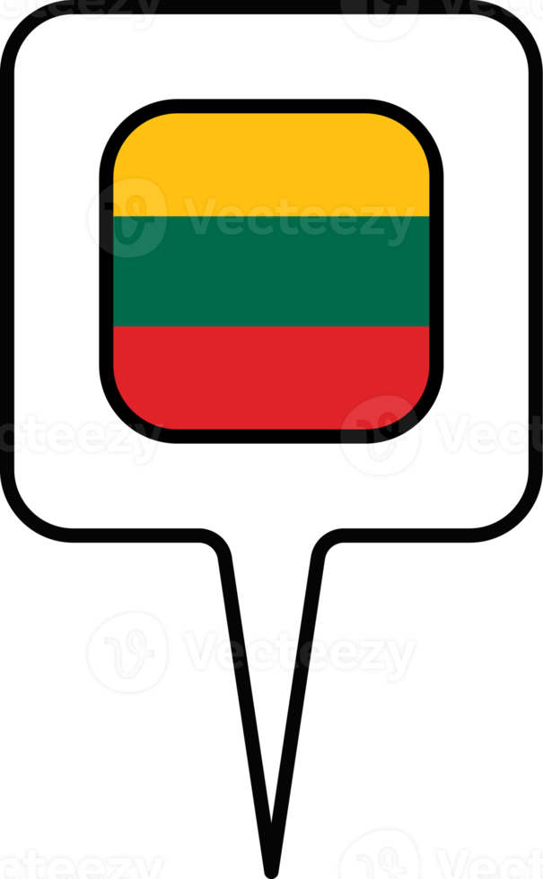 Lithuania flag Map pointer icon, square design. png