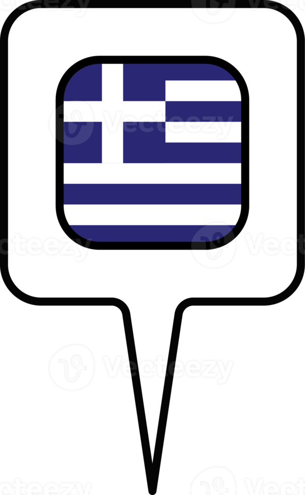 Greece flag Map pointer icon, square design. png