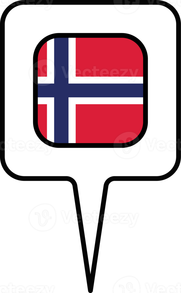 Norge flagga Karta pekare ikon, fyrkant design. png