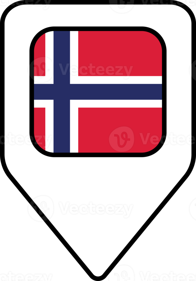 Norwegen Flagge Karte Stift Navigation Symbol, Platz Design. png