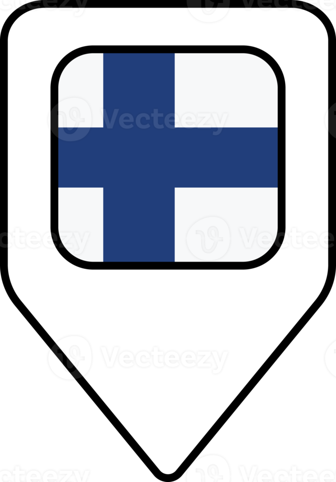 Finlandia bandera mapa alfiler navegación icono, cuadrado diseño. png