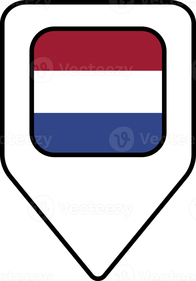 Netherlands flag map pin navigation icon, square design. png