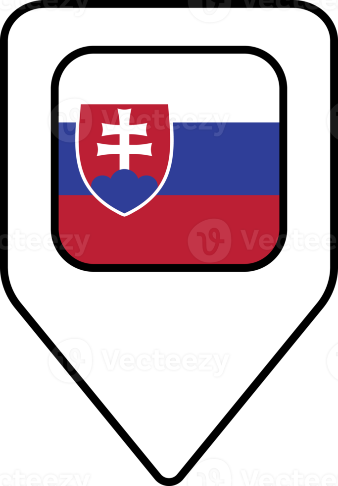 Slovakia flag map pin navigation icon, square design. png