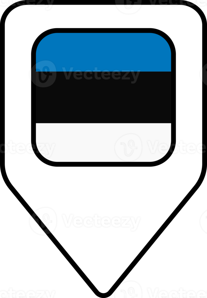 Estonia flag map pin navigation icon, square design. png