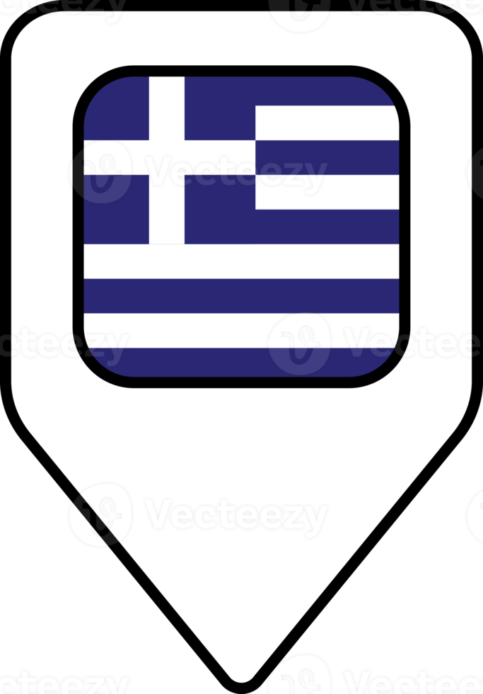 Greece flag map pin navigation icon, square design. png