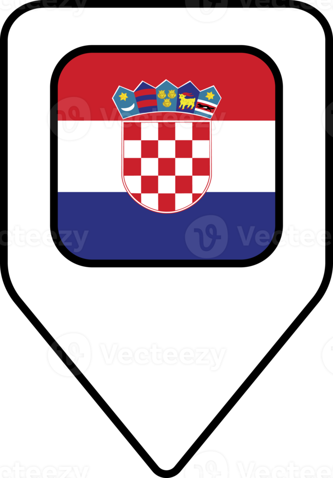 kroatien flagga Karta stift navigering ikon, fyrkant design. png