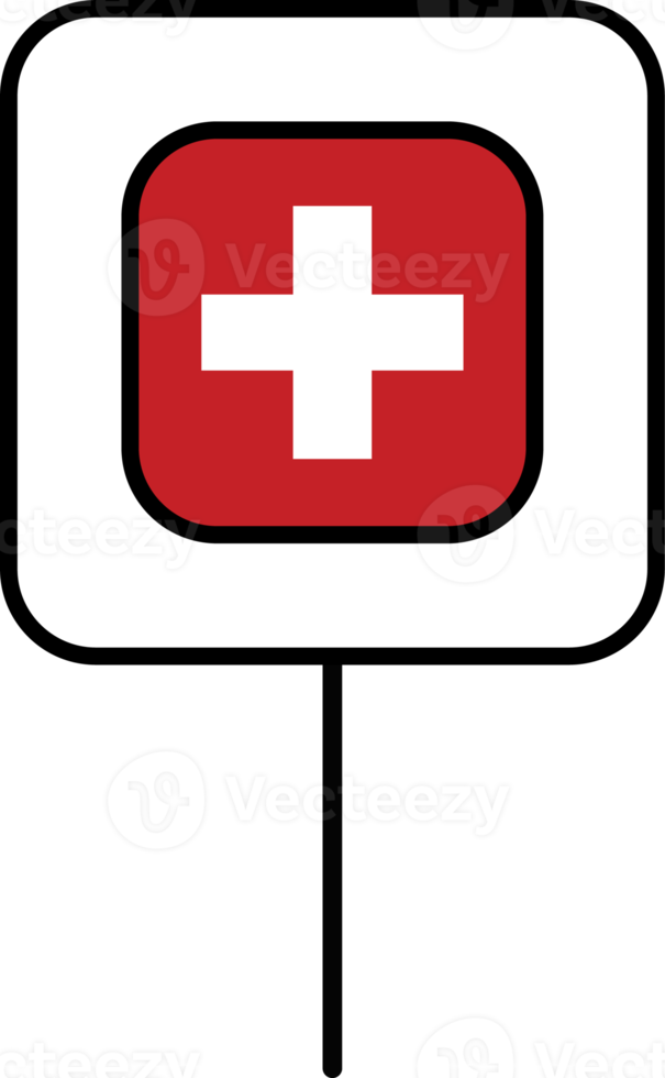 Switzerland flag square pin icon. png