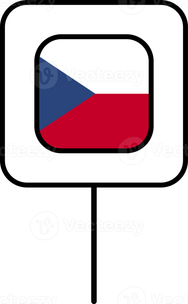 Czech flag square pin icon. png