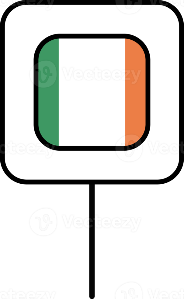 Ireland flag square pin icon. png