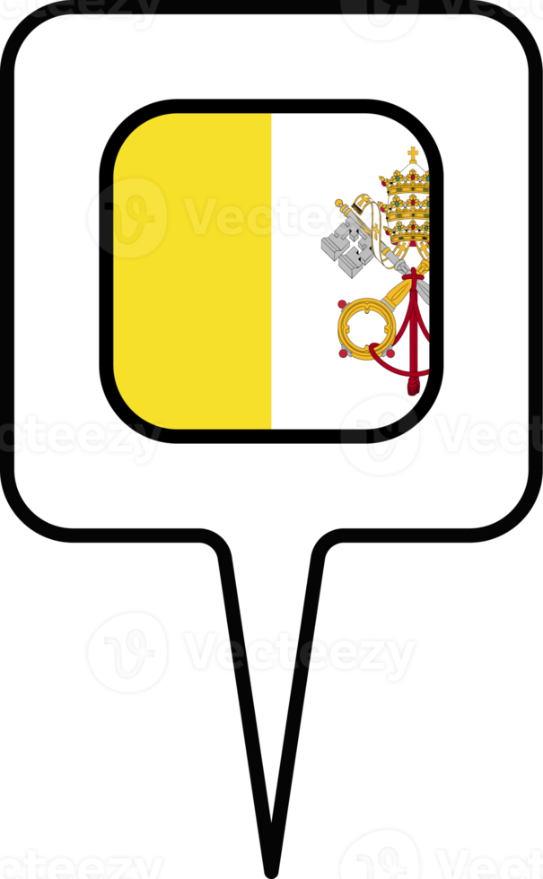 Vatican City flag Map pointer icon, square design. png