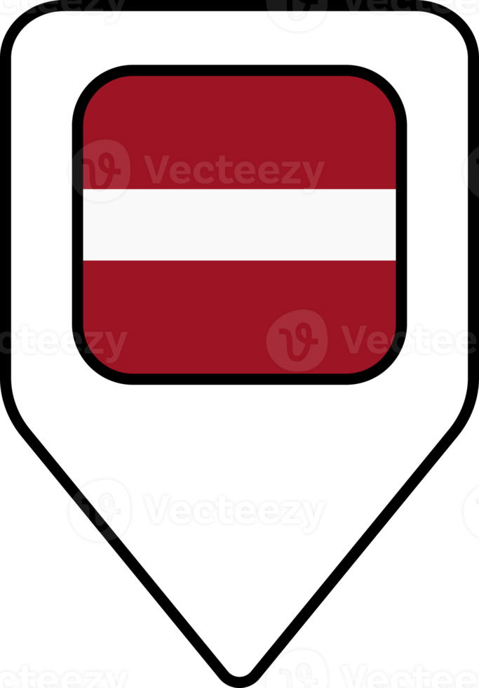 Latvia flag map pin navigation icon, square design. png