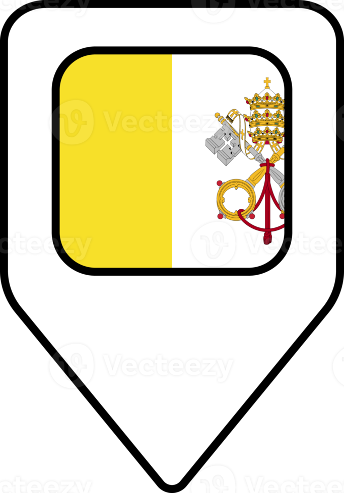 Vaticano cidade bandeira mapa PIN navegação ícone, quadrado Projeto. png