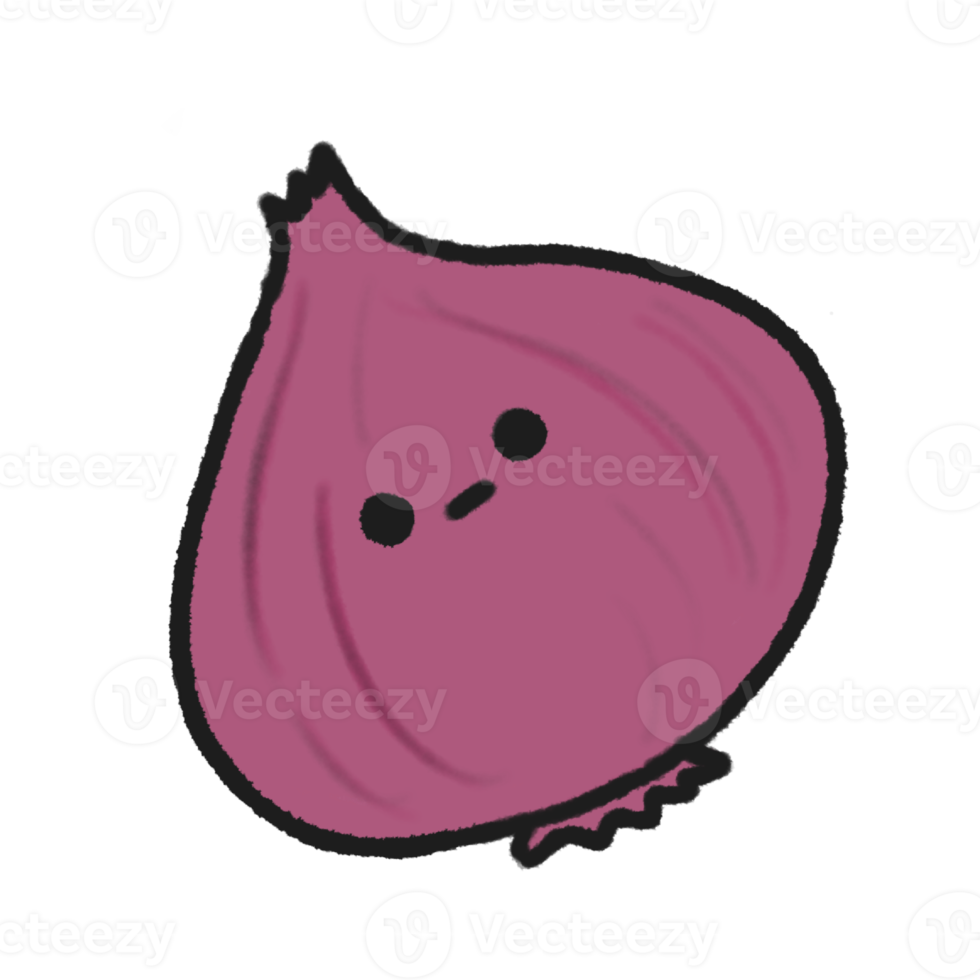 Hand-drawn Cute red onion, Cute vegetable character design in doodle style png