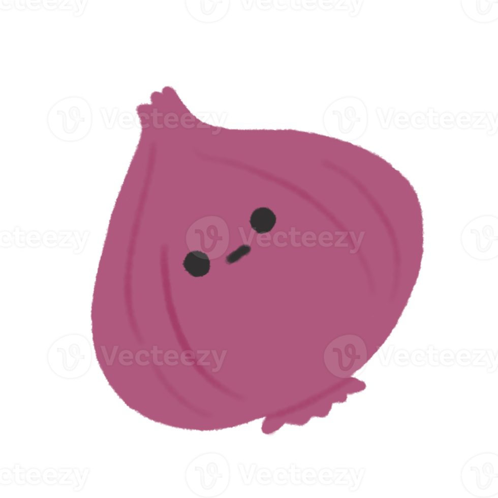 Hand-drawn Cute red onion, Cute vegetable character design in doodle style png