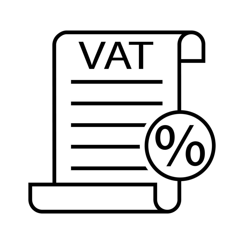 VAT taxes outline vector icon. Value Added Tax simple line illustration sign. inear style sign for mobile concept and web design.