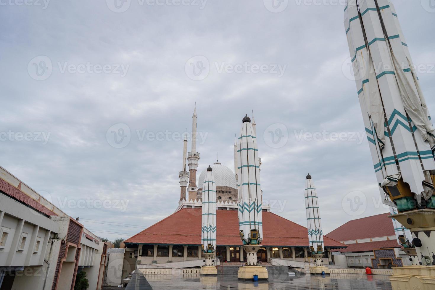 Great mosque on the Semarang Central Java, when day time with cloudy sky. The photo is suitable to use for Ramadhan poster and Muslim content media.