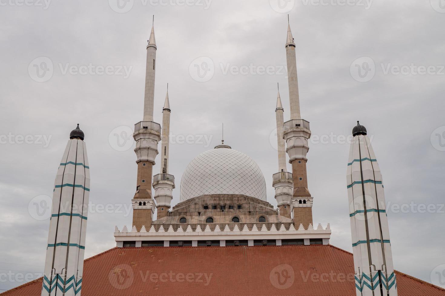 Great mosque on the Semarang Central Java, when day time with cloudy sky. The photo is suitable to use for Ramadhan poster and Muslim content media.