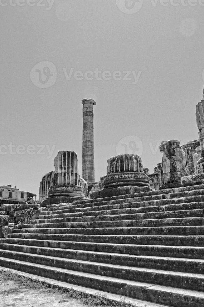 l old ruins of the ancient temple of Apollo in Didim, Turkey on a hot summer day photo