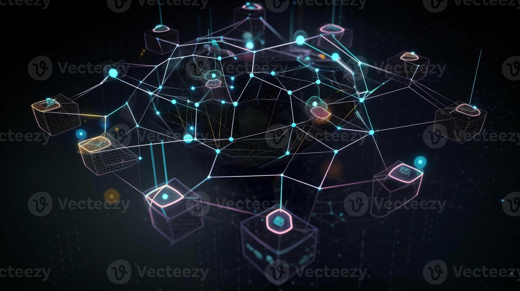 technology block chain concept background photo