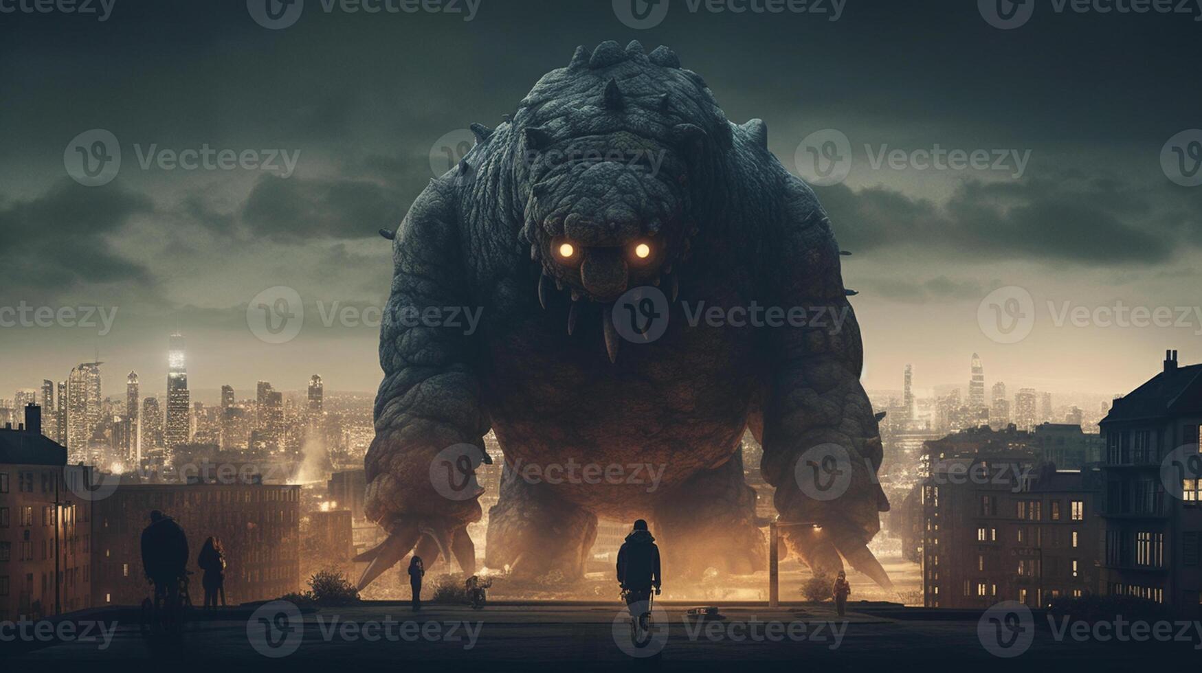 a big monster in the city photo