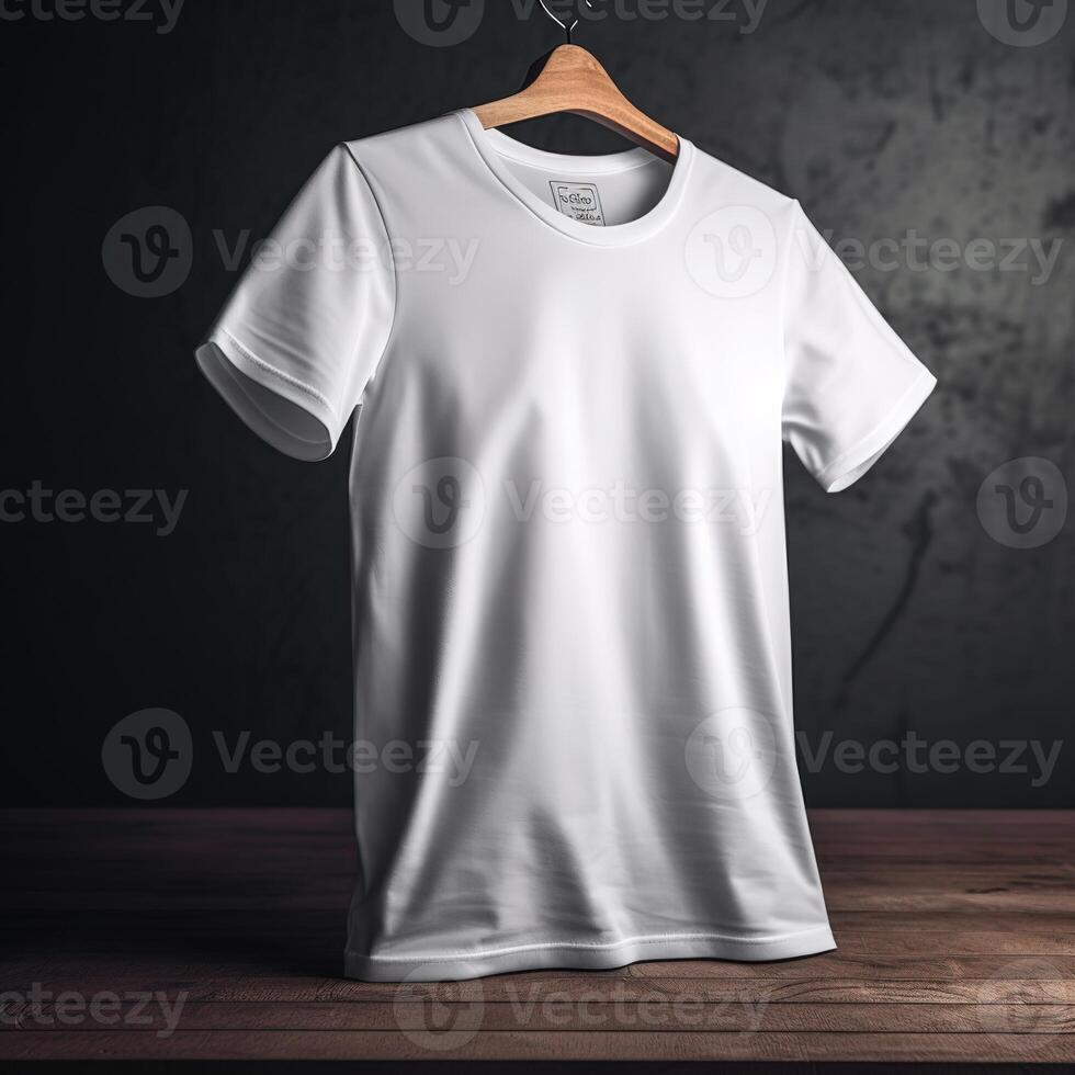 Blank White T Shirt Tee for Mockup Illustration with photo